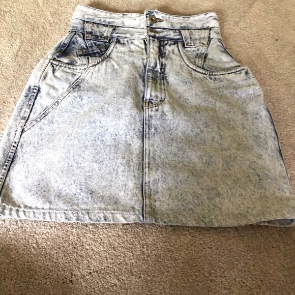 Bonjour VINTAGE Acid Wash high waisted skirt - Picture 2 of 6